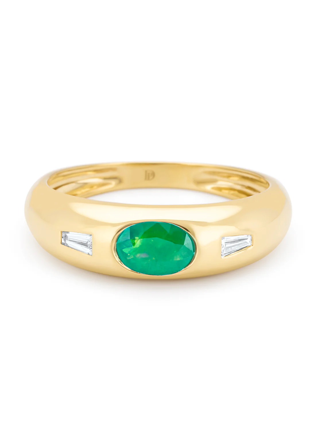 Geelgouden ring, 0.44 ct smaragd, BOLD - Image 4