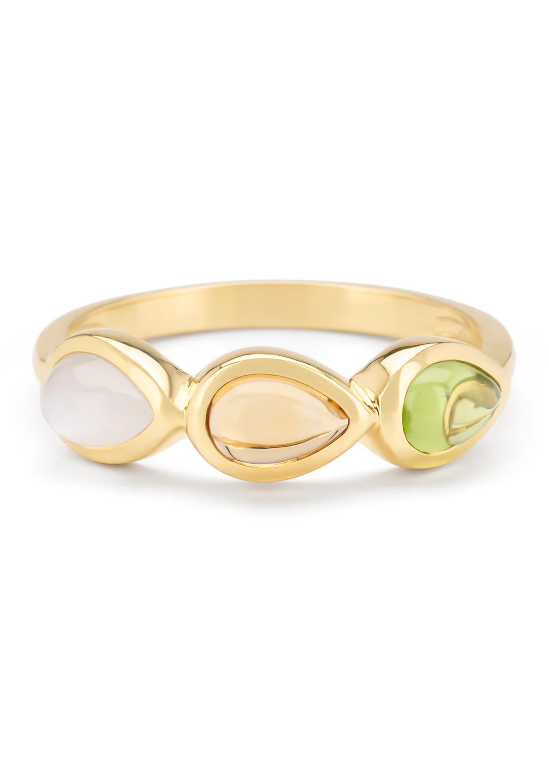 Geelgouden ring, 0.47 ct kwarts, Little Drops - Image 3