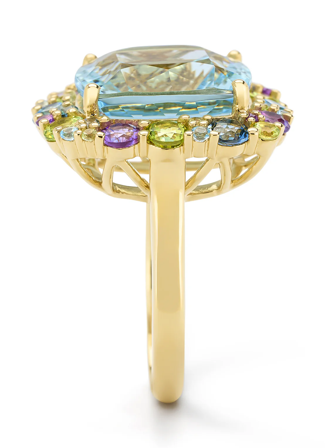 Geelgouden ring, 12.36 ct aquamarijn, Gallery - Image 3
