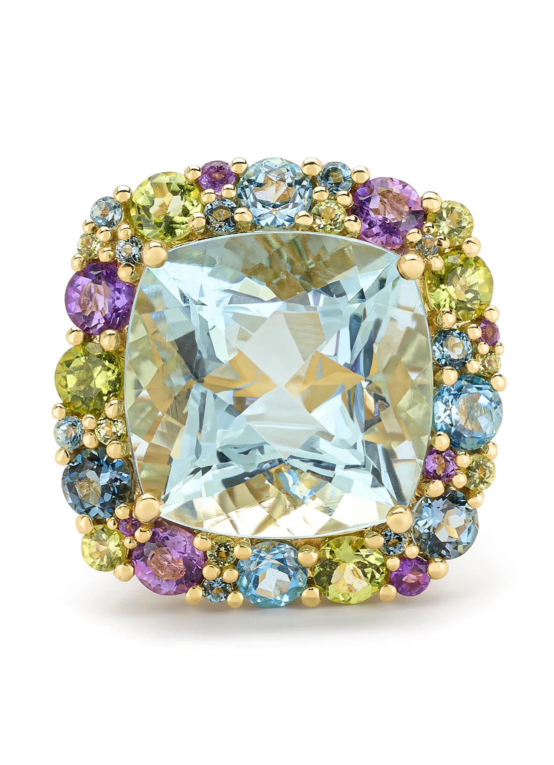 Geelgouden ring, 12.36 ct aquamarijn, Gallery - Image 4