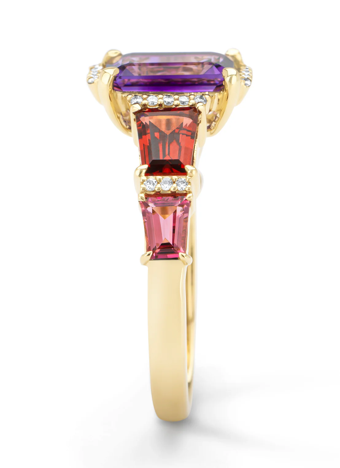 Geelgouden ring, 1.36 ct paarse amethist, Gallery - Image 5