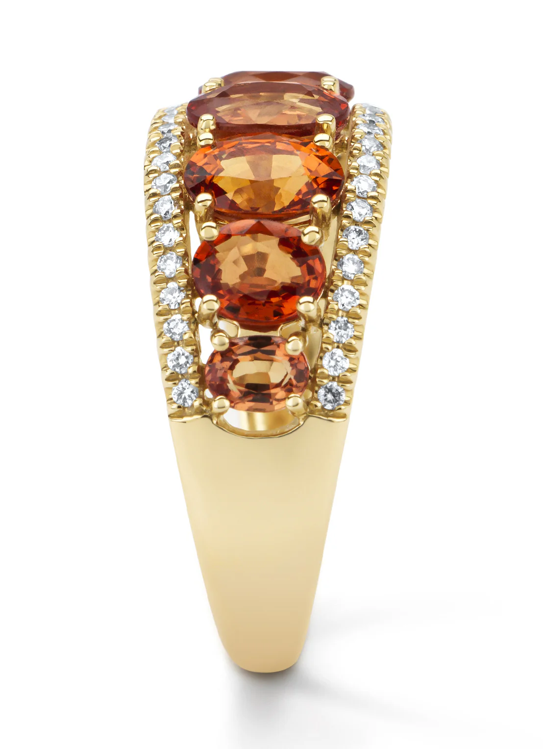 Geelgouden ring, 3.55 ct oranje saffier ( bew, Eden - Image 3