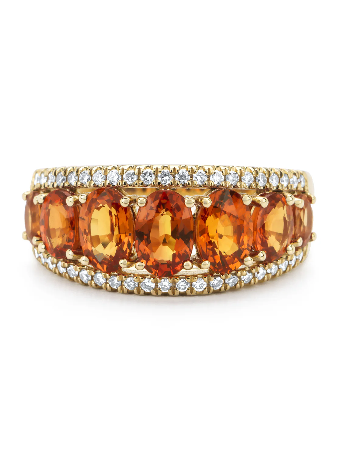 Geelgouden ring, 3.55 ct oranje saffier ( bew, Eden - Image 4