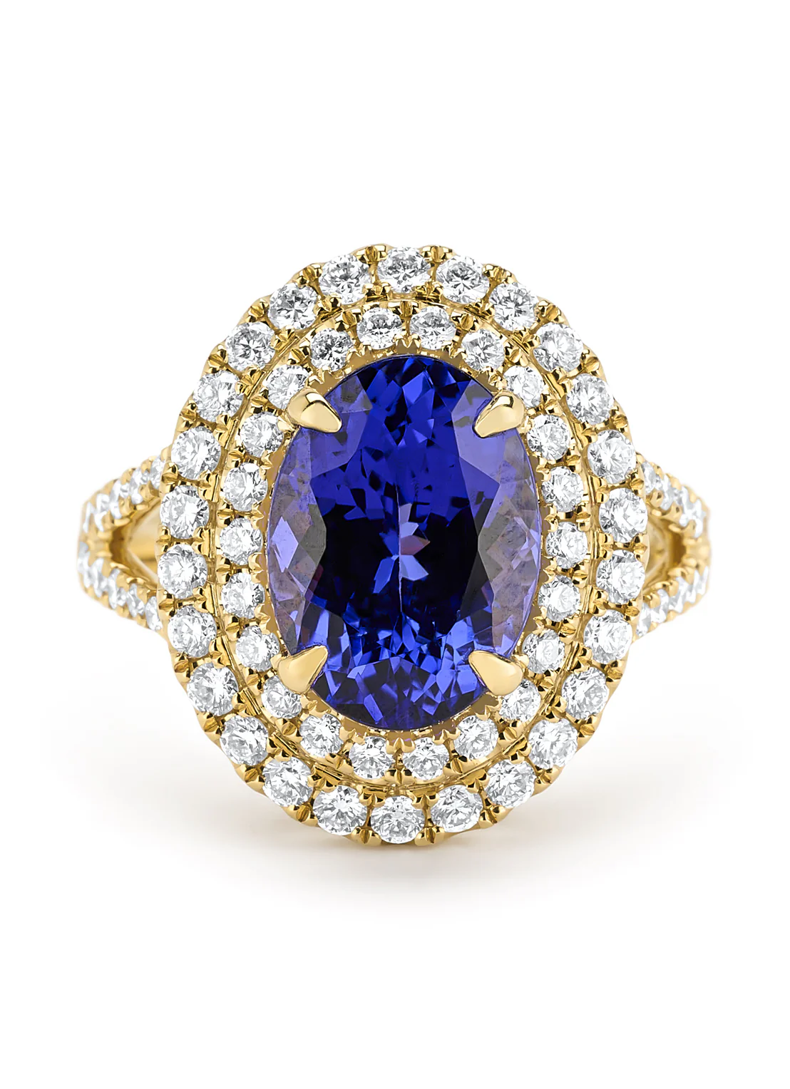 Geelgouden ring, 4.78 ct tanzaniet, Gallery - Image 3