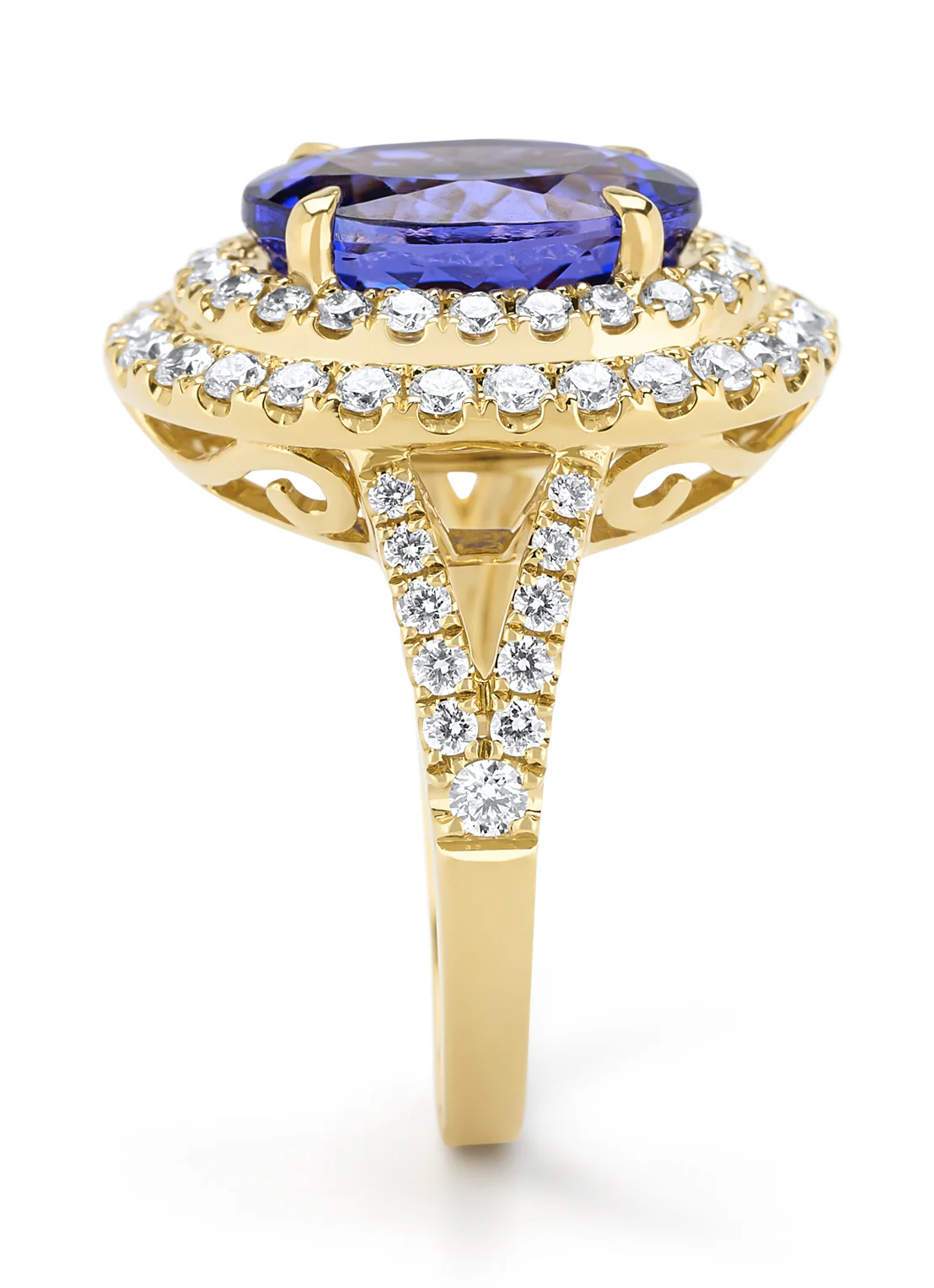 Geelgouden ring, 4.78 ct tanzaniet, Gallery - Image 4