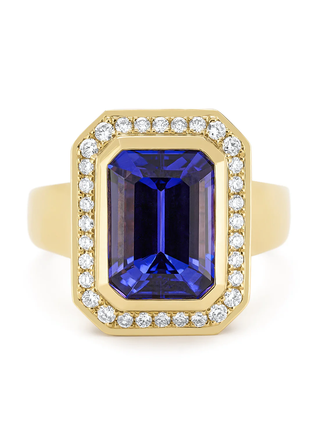 Geelgouden ring, 5.01 ct tanzaniet, Gallery - Image 4