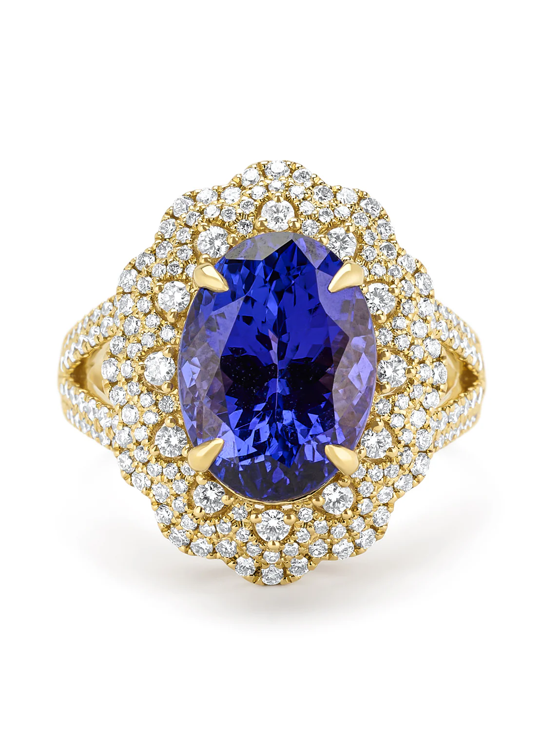 Geelgouden ring, 6.77 ct tanzaniet, Gallery - Image 3