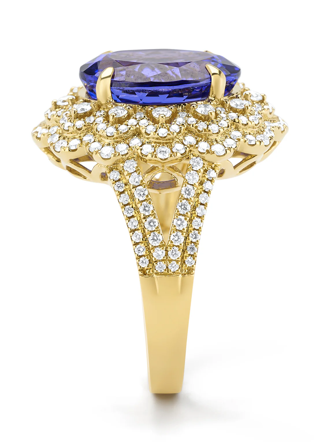 Geelgouden ring, 6.77 ct tanzaniet, Gallery - Image 4