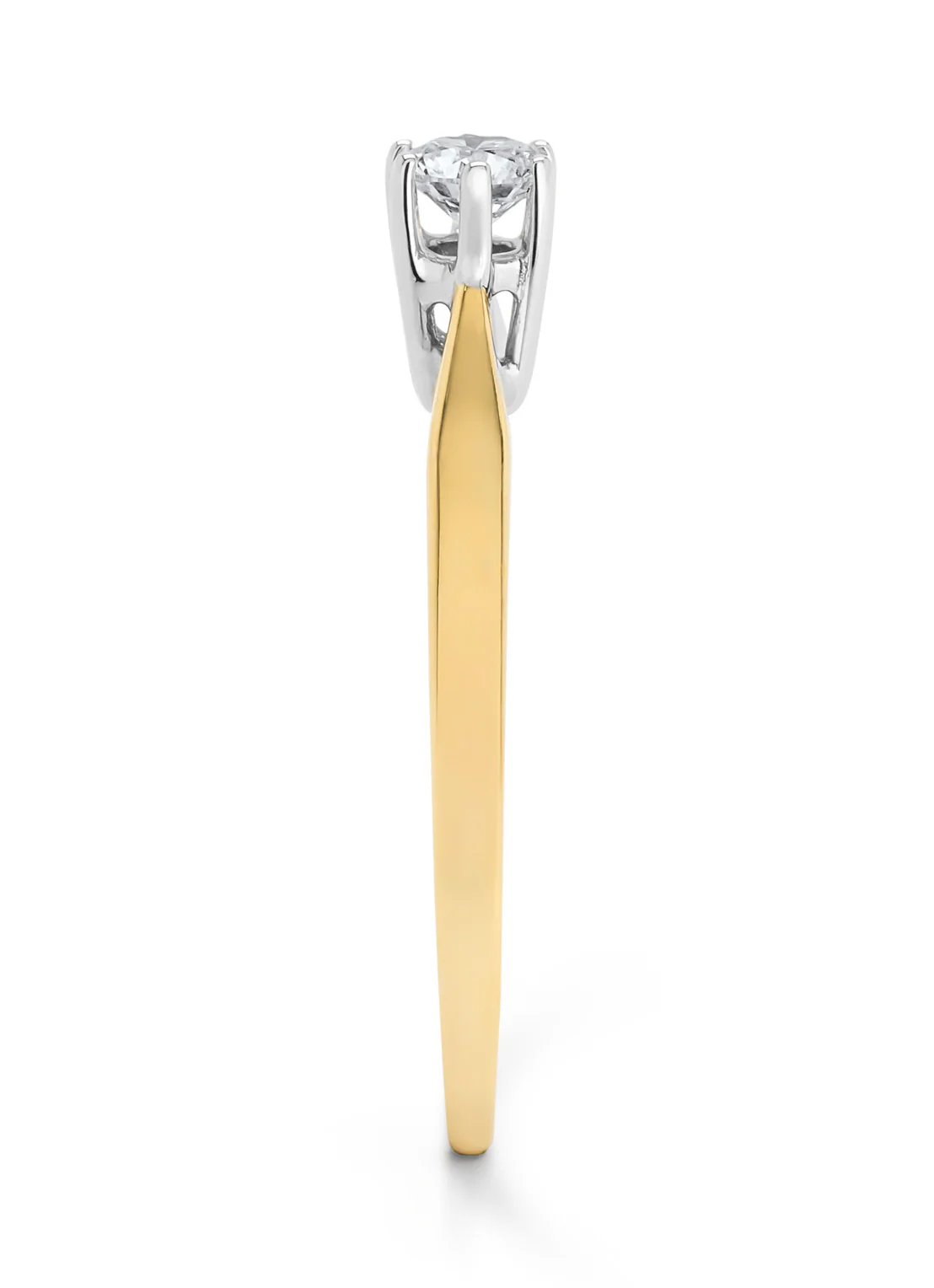 Geelgouden solitairring, 0.20 ct diamant, Groeibriljant - Image 4
