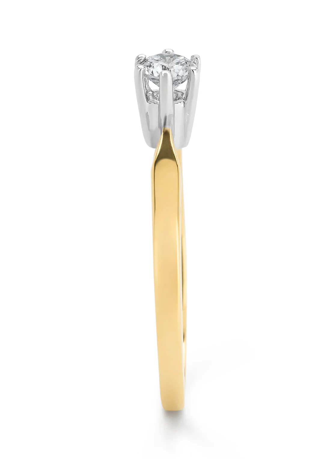 Geelgouden solitairring, 0.22 ct diamant, Groeibriljant - Image 4