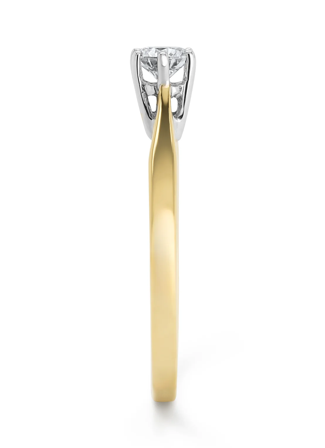 Geelgouden solitairring, 0.27 ct diamant, Groeibriljant - Image 4
