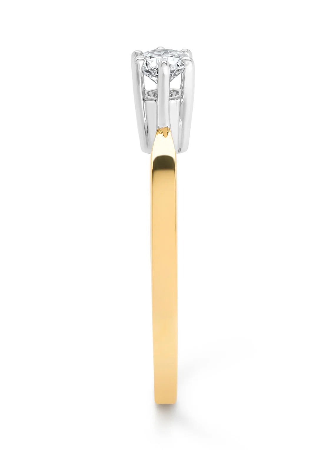 Gouden solitairring, 0.29 ct diamant, Groeibriljant - Image 4