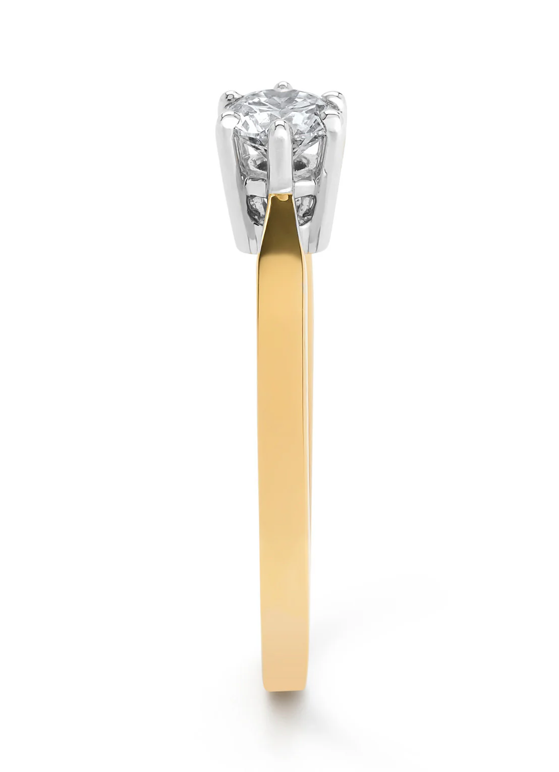 Geelgouden solitairring, 0.46 ct diamant, Groeibriljant - Image 4