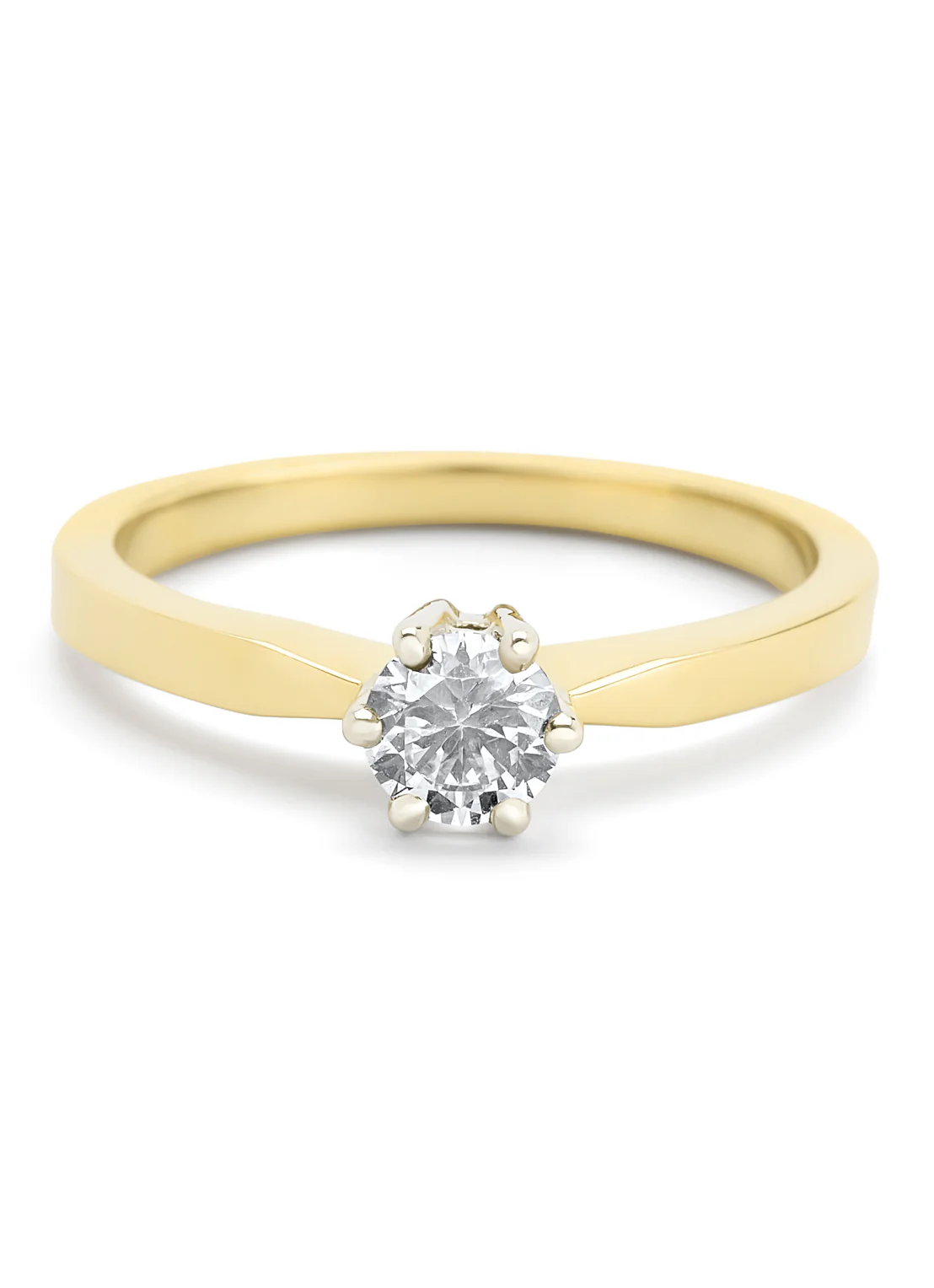 Geelgouden solitairring, 0.47 ct diamant, Groeibriljant - Image 3