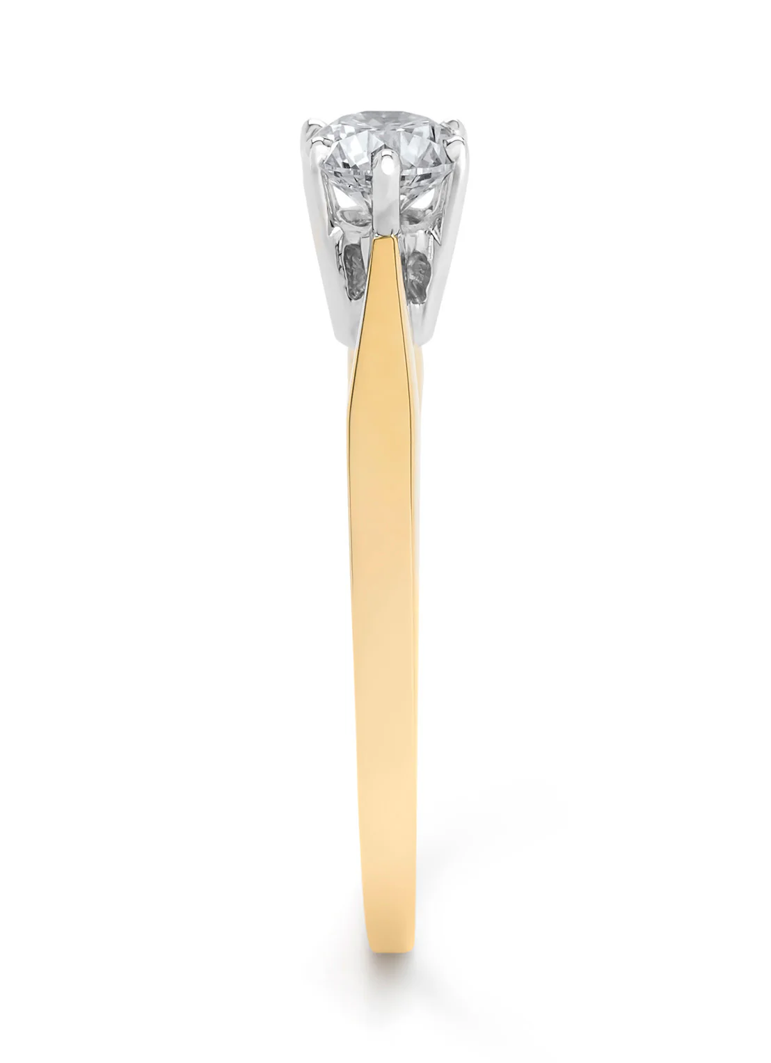 Geelgouden solitairring, 0.50 ct diamant, Groeibriljant - Image 4