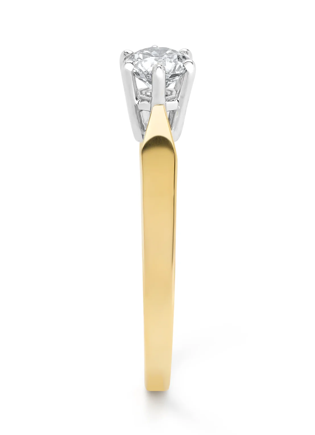 Geelgouden solitairring, 0.57 ct diamant, Groeibriljant - Image 4