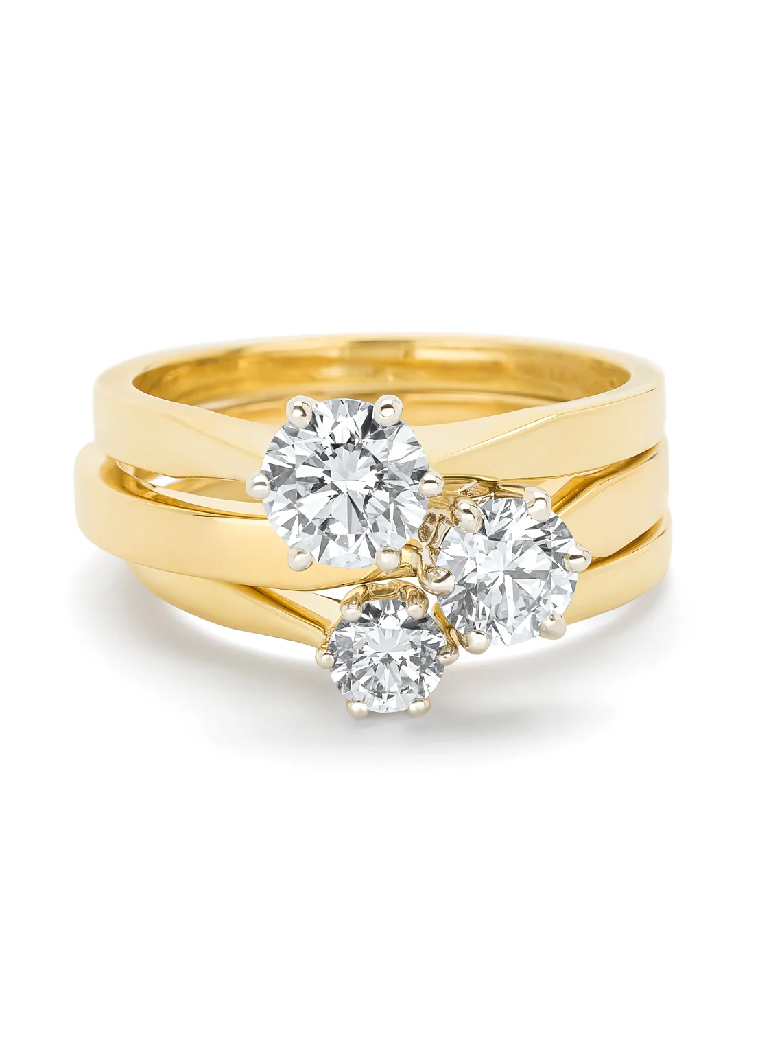 Geelgouden solitairring, 0.57 ct diamant, Groeibriljant - Image 6