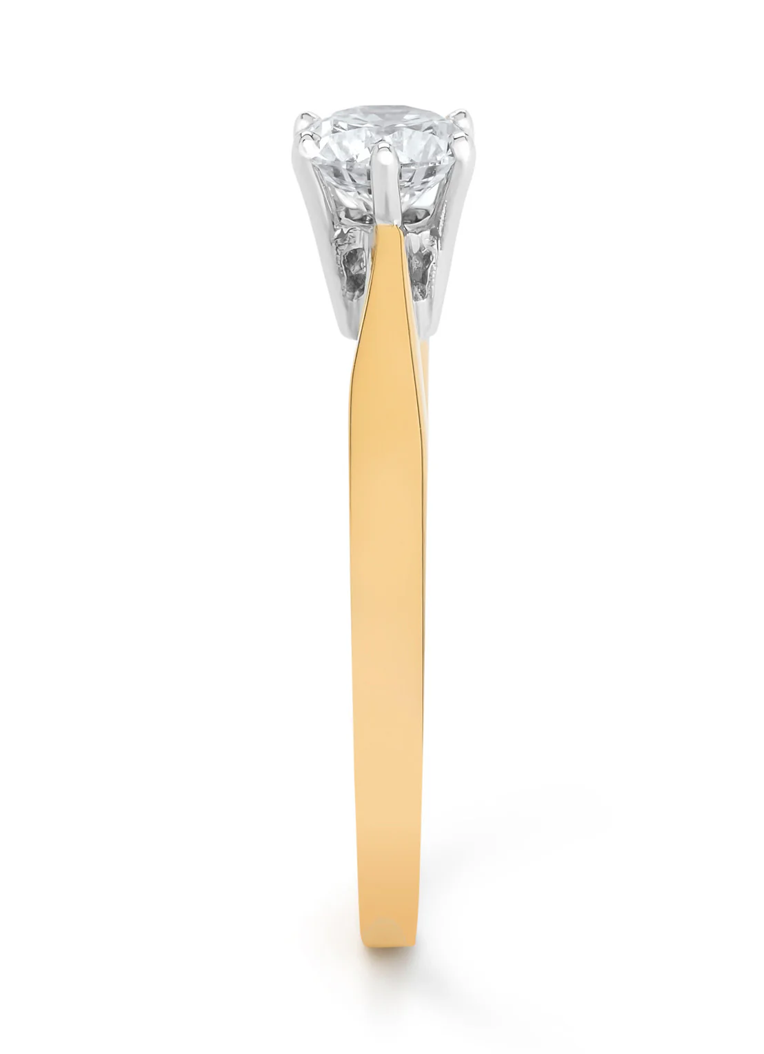 Geelgouden solitairring, 0.63 ct diamant, Groeibriljant - Image 4
