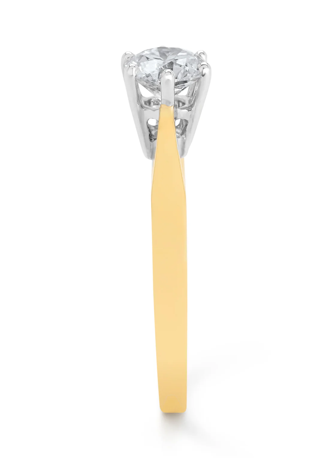 Geelgouden solitairring, 0.75 ct diamant, Groeibriljant - Image 4