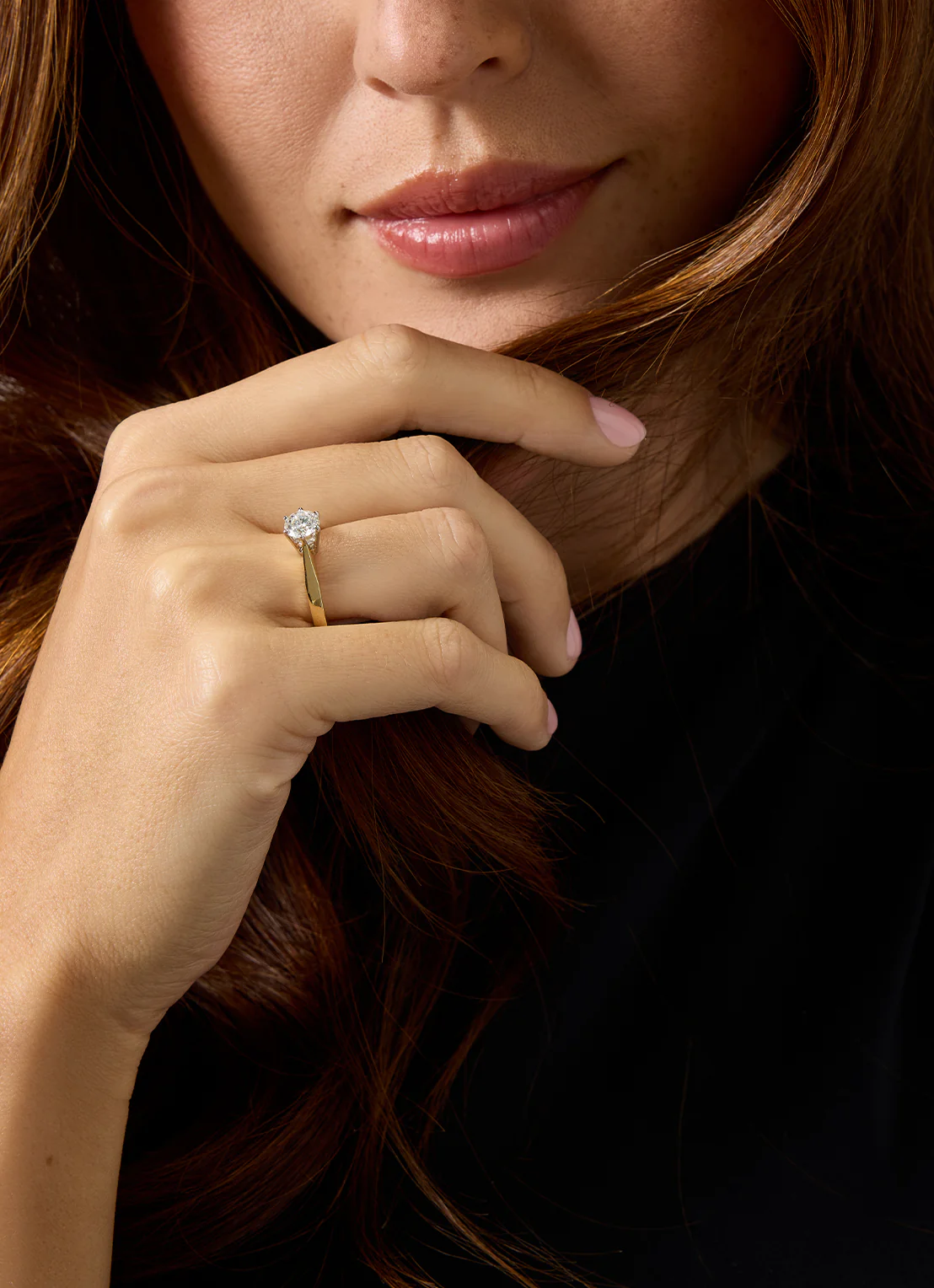 Geelgouden solitairring, 0.77 ct diamant, Groeibriljant - Image 2