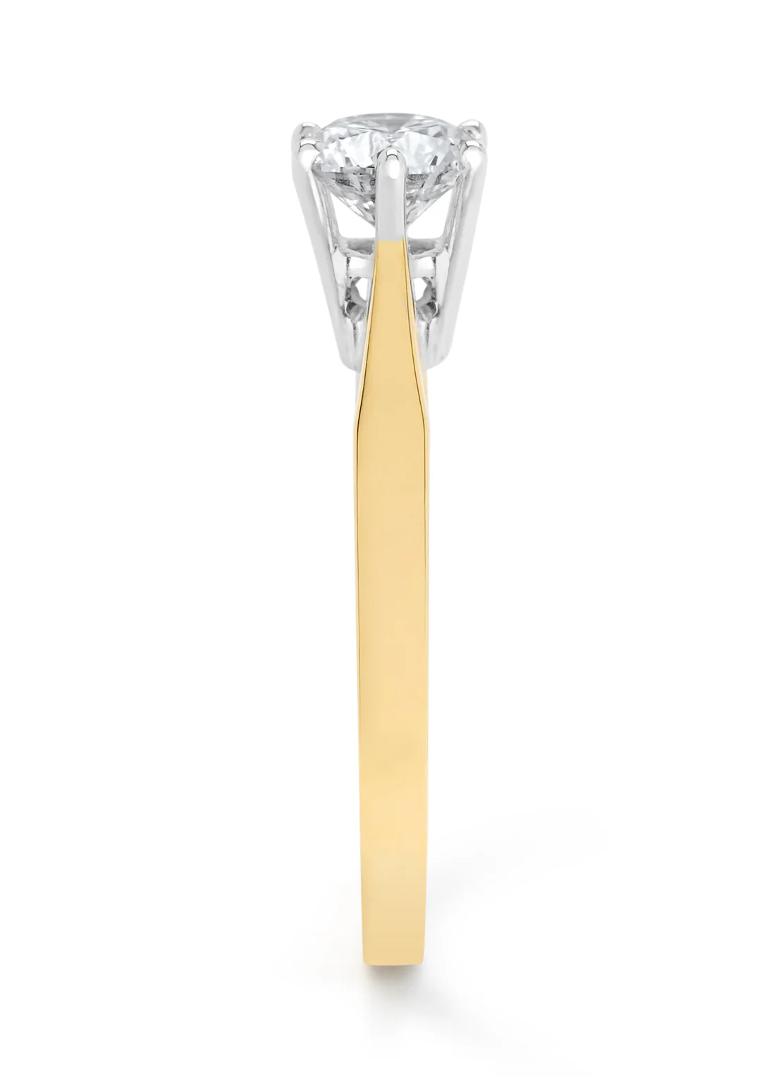 Geelgouden solitairring, 0.83 ct diamant, Groeibriljant - Image 4