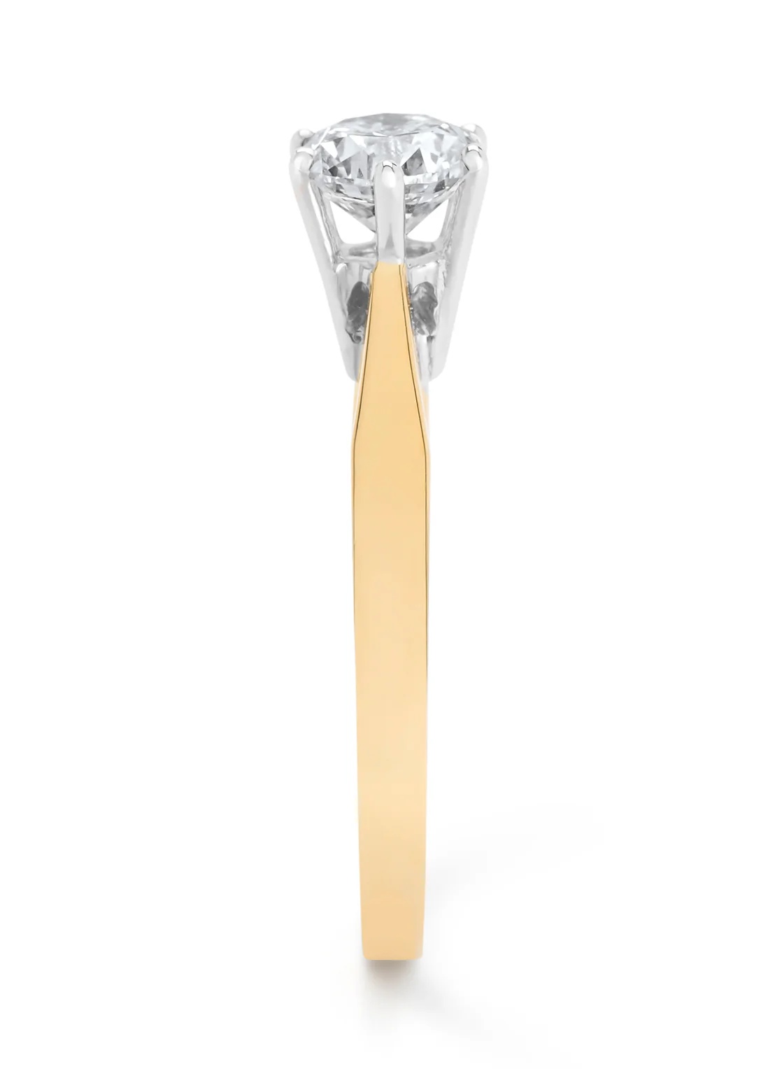 Geelgouden solitairring, 0.85 ct diamant, Groeibriljant - Image 5