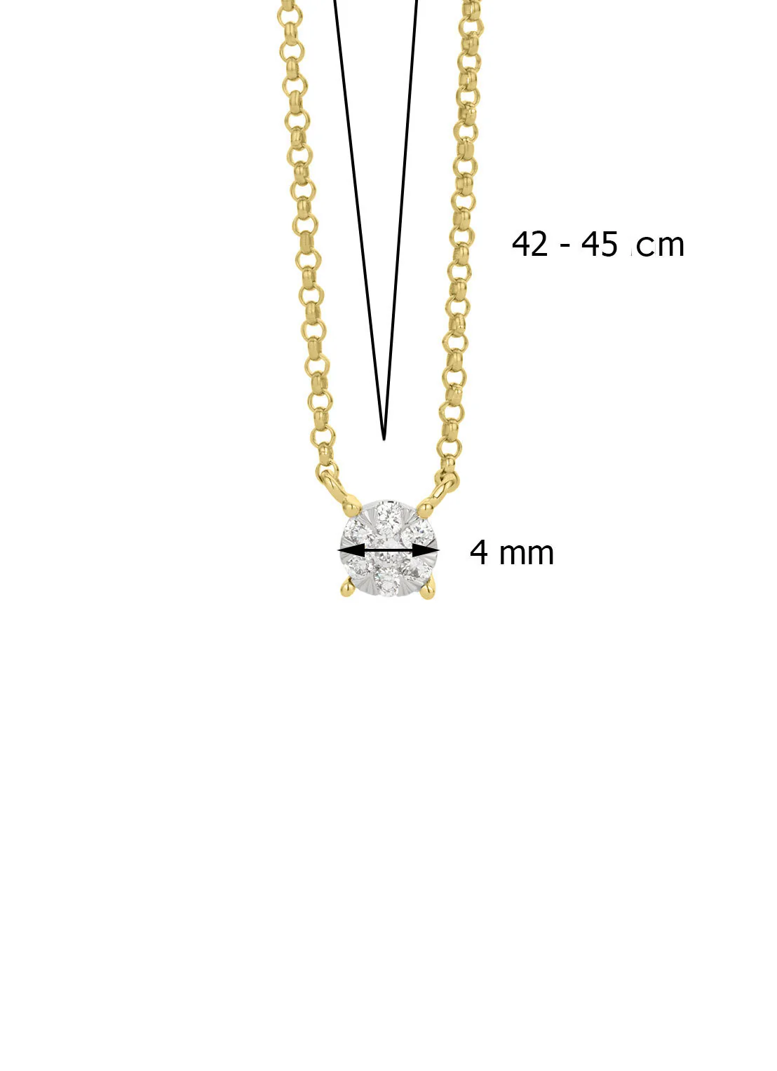 Gouden collier, 0.09 ct diamant, Enchanted - Image 3
