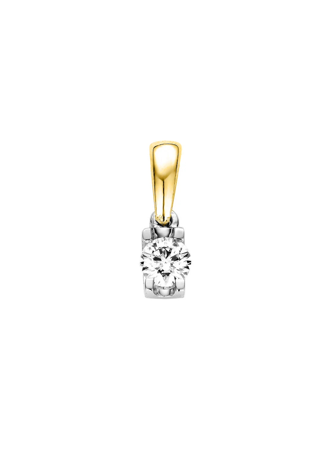 Gouden hanger, 0.08 ct diamant, Groeibriljant