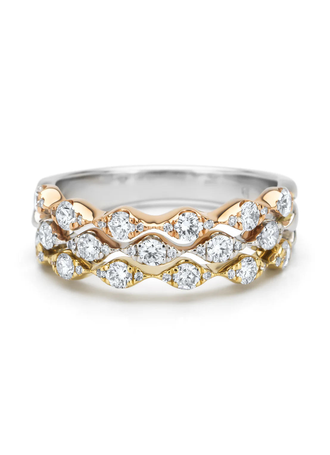 Gouden ring, 0.75 ct diamant, Caviar - Image 4