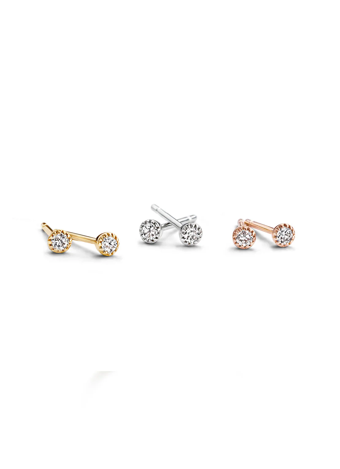 Roségouden oorsieraden, 0.06 ct diamant, Joy - Image 4