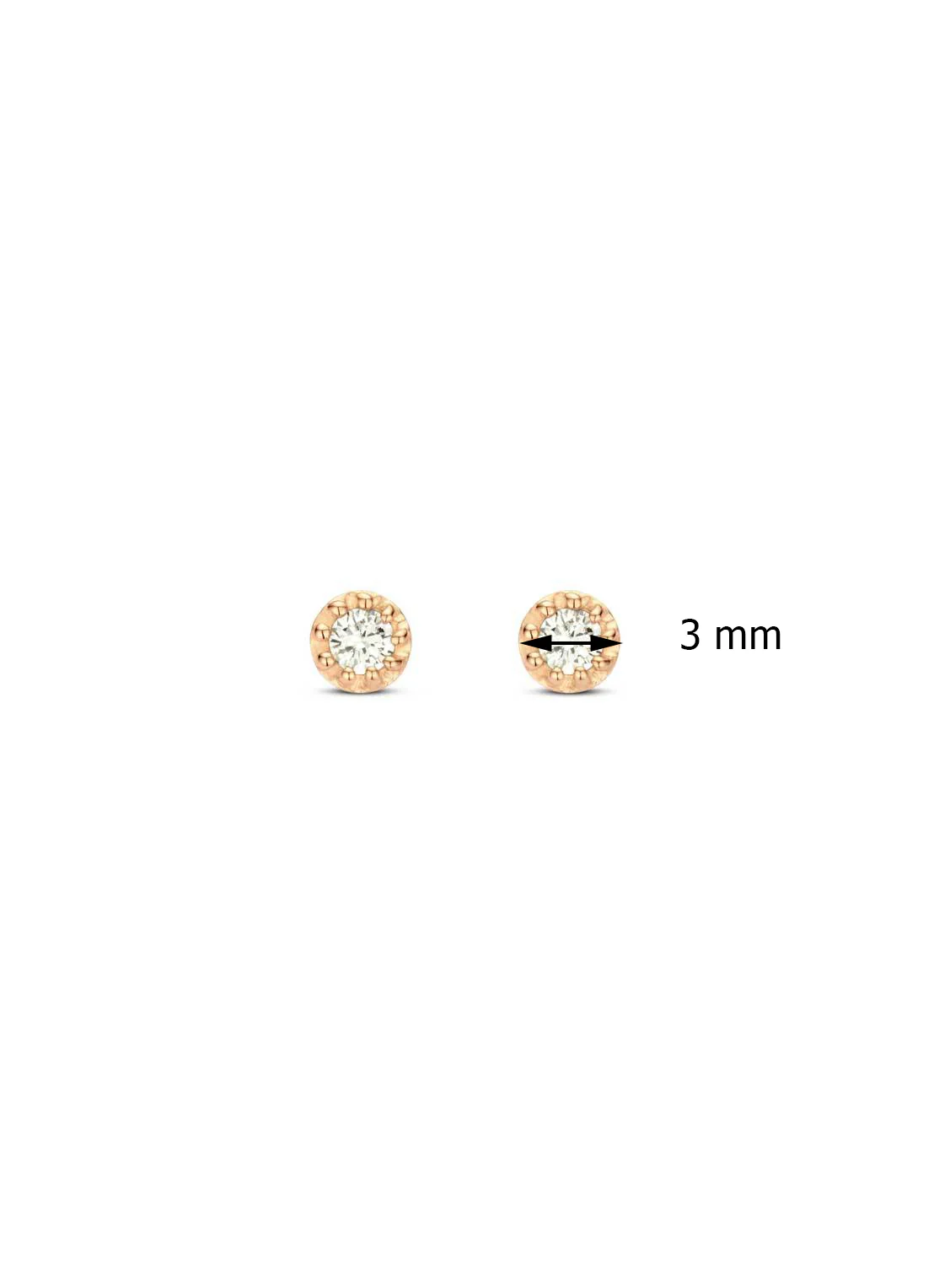 Roségouden oorsieraden, 0.06 ct diamant, Joy - Image 6
