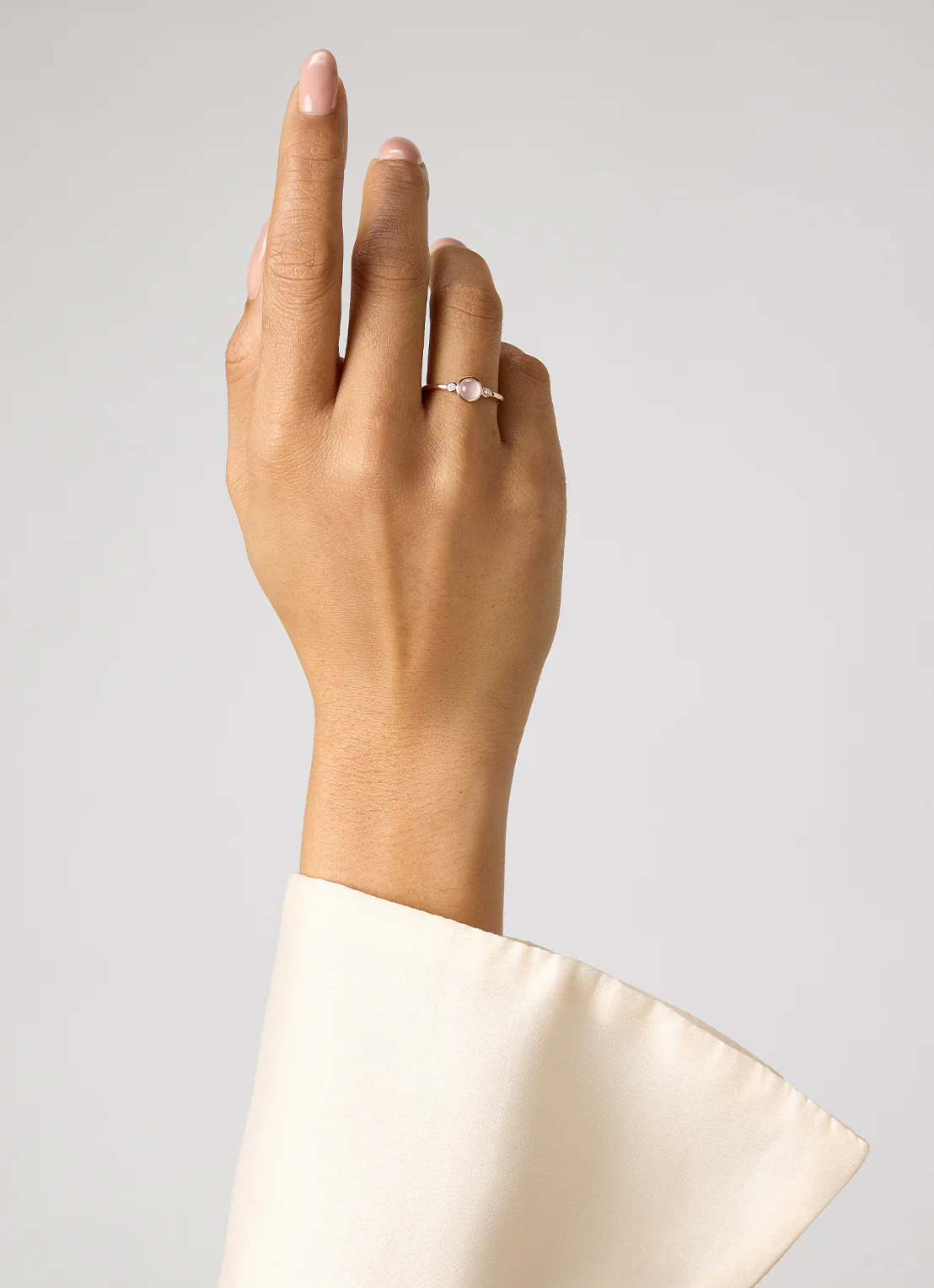 Roségouden ring, 0.54 ct rozenkwarts, Little Drops - Image 3