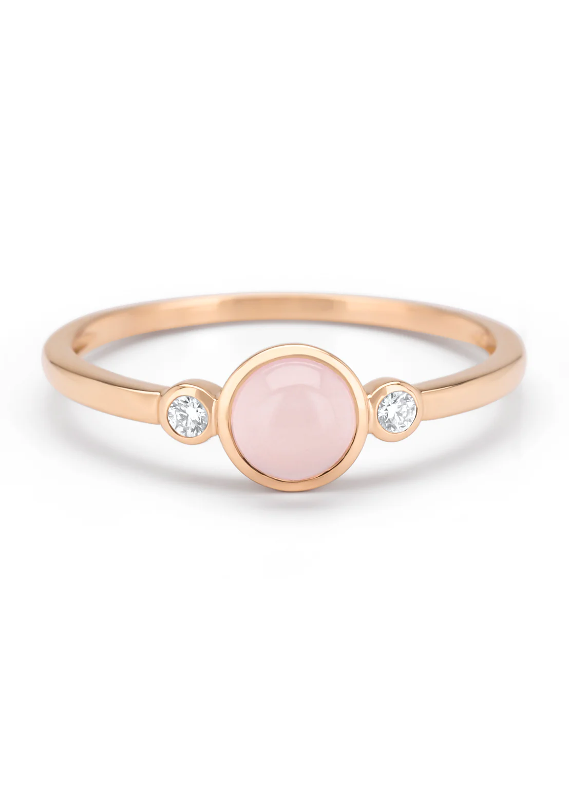 Roségouden ring, 0.54 ct rozenkwarts, Little Drops - Image 5