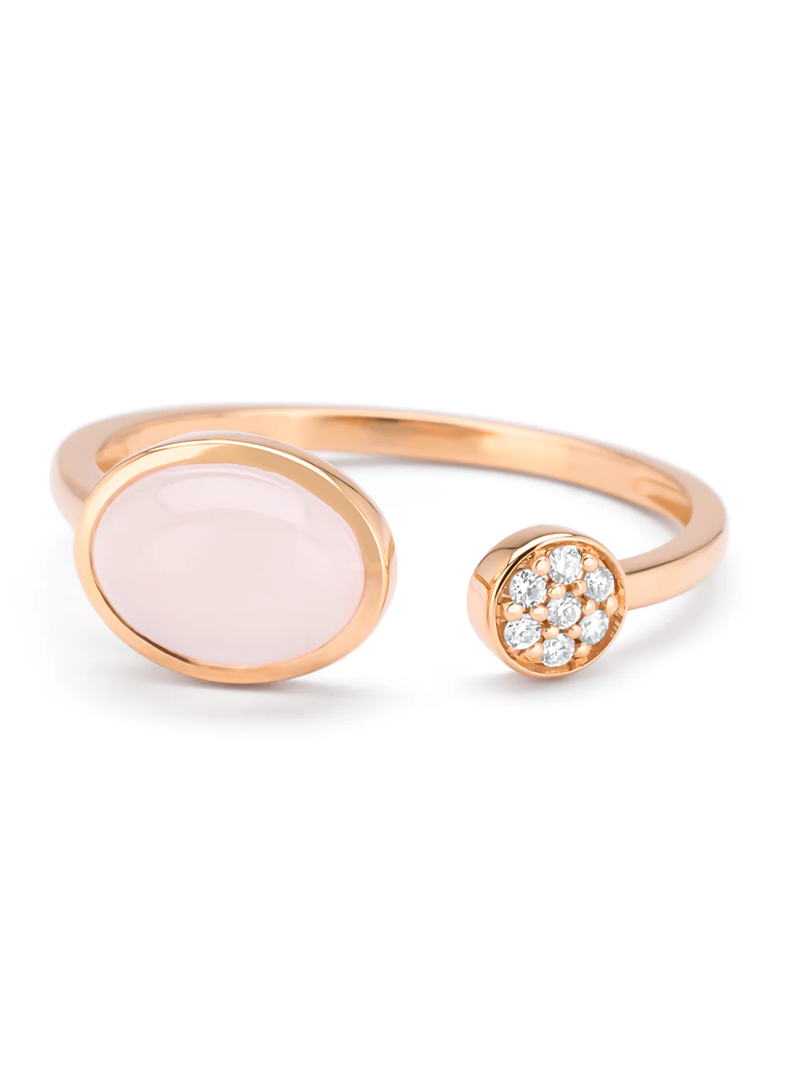 Roségouden ring, 1.30 ct rozenkwarts, Little Drops - Image 3