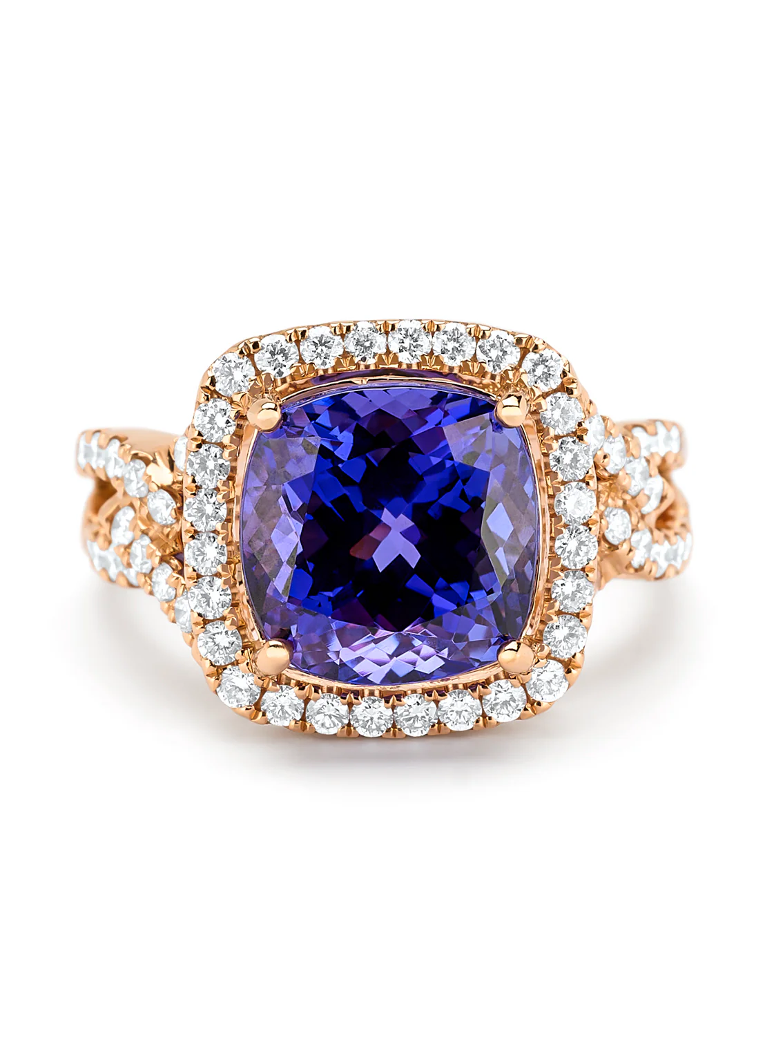 Roségouden ring, 5.08 ct tanzaniet, Gallery - Image 3