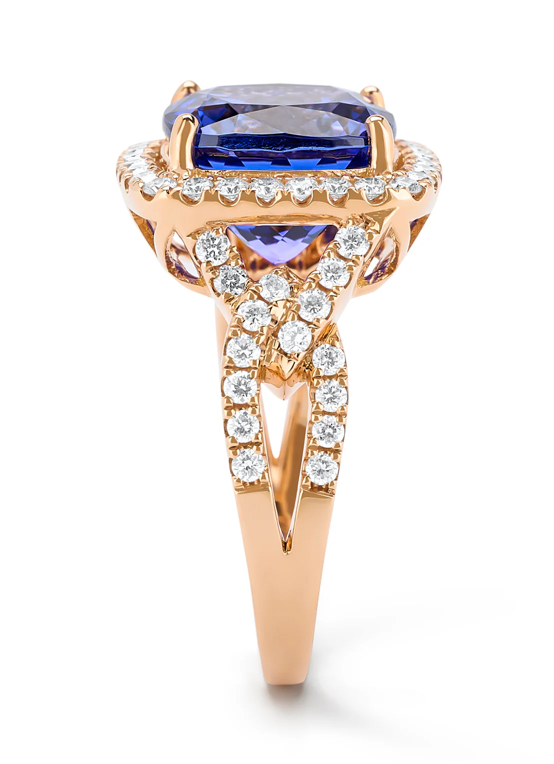 Roségouden ring, 5.08 ct tanzaniet, Gallery - Image 4