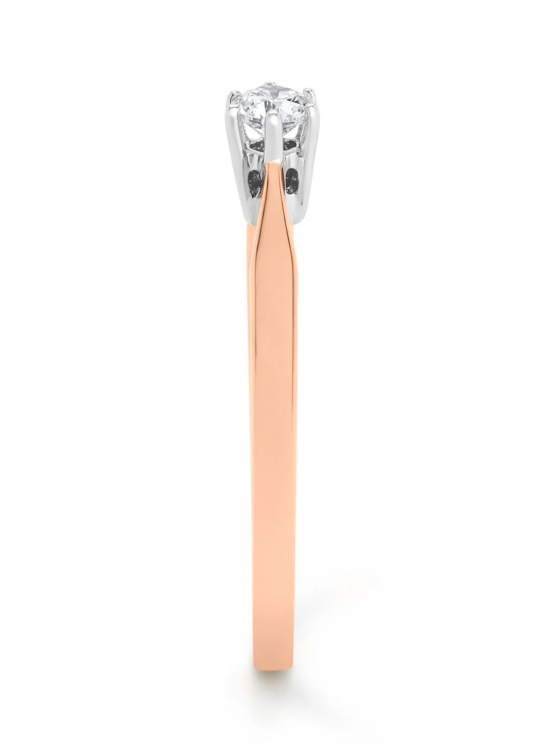 Roségouden solitairring, 0.14 ct diamant, Groeibriljant - Image 4