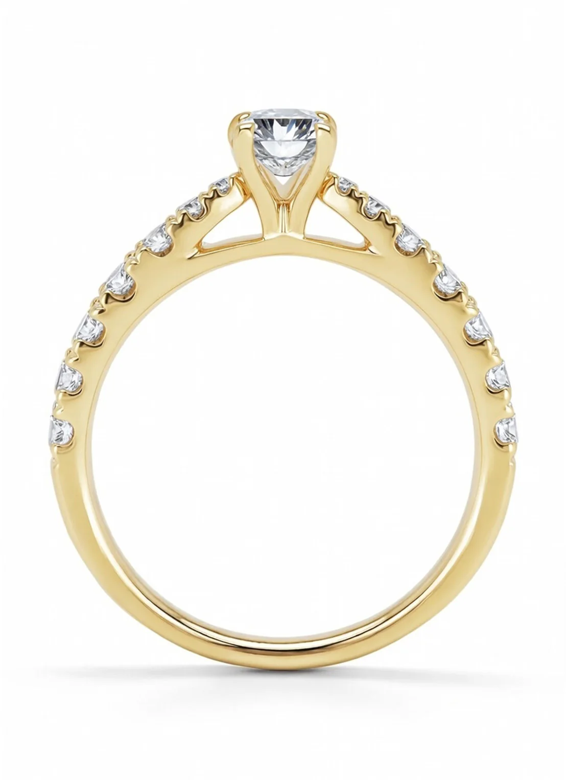 Geelgouden ring, 0.87 ct diamant, Perfect Match - Image 5