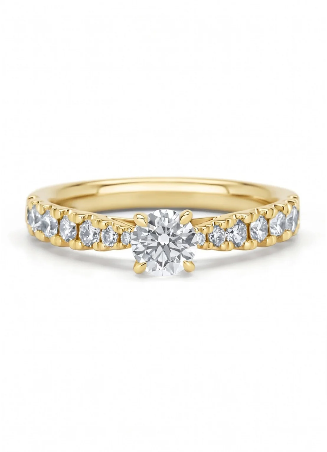 Geelgouden ring, 0.87 ct diamant, Perfect Match - Image 4