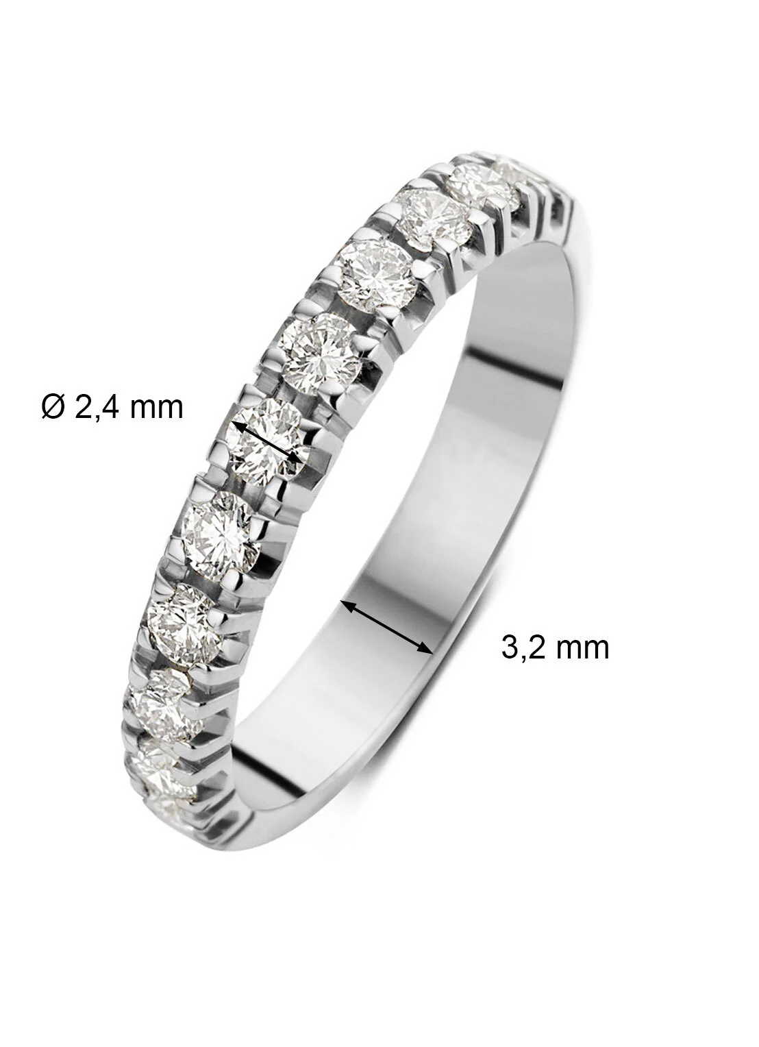 Witgouden alliance ring, 0.55 ct diamant, Groeibriljant - Image 2