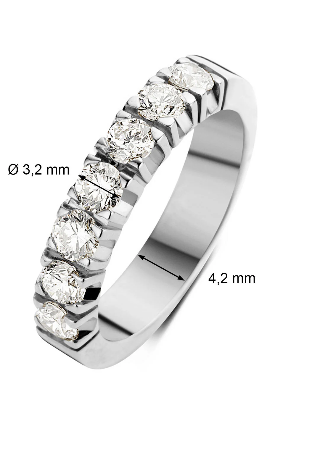 Witgouden alliance ring, 0.91 ct diamant, Groeibriljant - Image 3