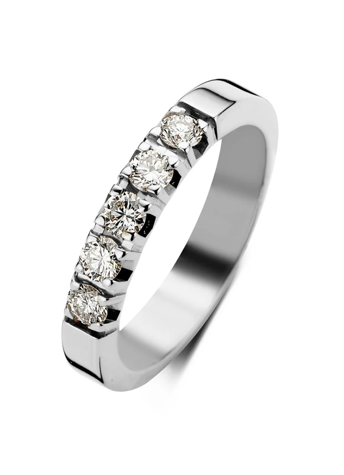 Witgouden alliance ring, 1.00 ct diamant, Groeibriljant