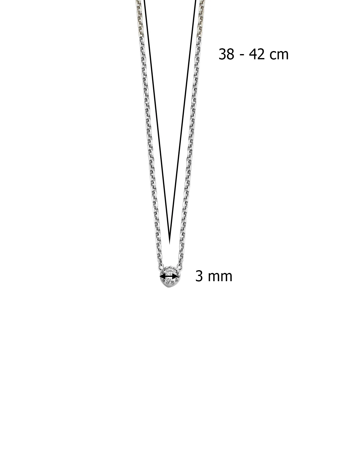 Witgouden collier, 0.05 ct diamant, Joy - Image 3