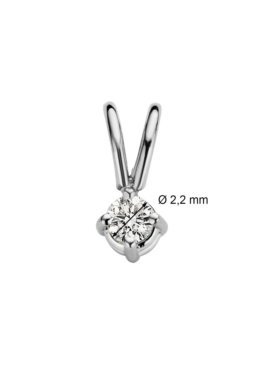 Witgouden hanger, 0.04 ct diamant, Groeibriljant - Image 2