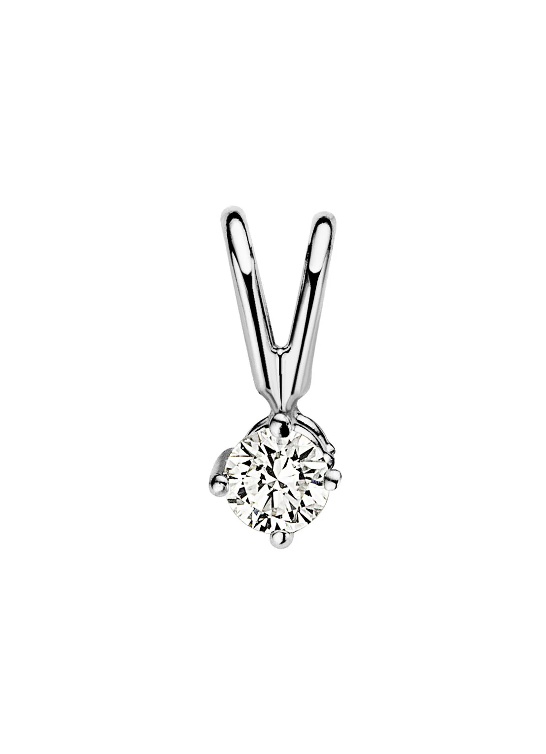 Witgouden hanger, 0.08 ct diamant, Groeibriljant