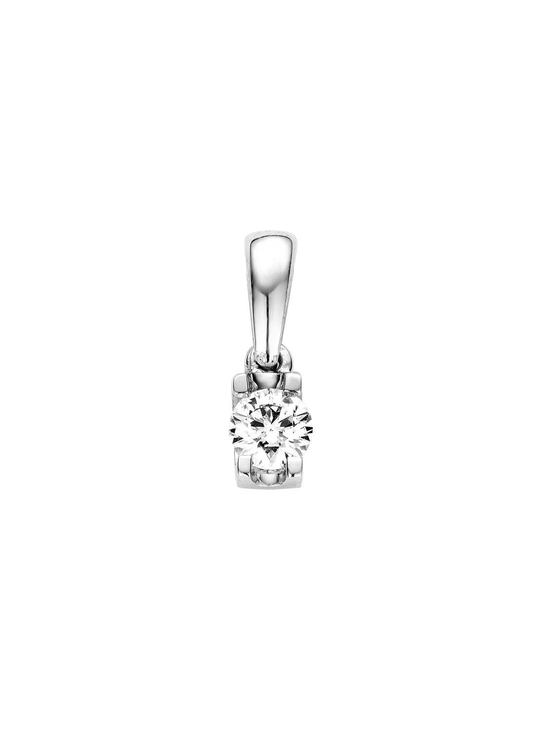 Witgouden hanger, 0.12 ct diamant, Groeibriljant