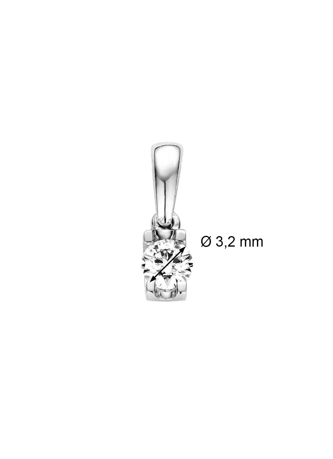 Witgouden hanger, 0.12 ct diamant, Groeibriljant - Image 2
