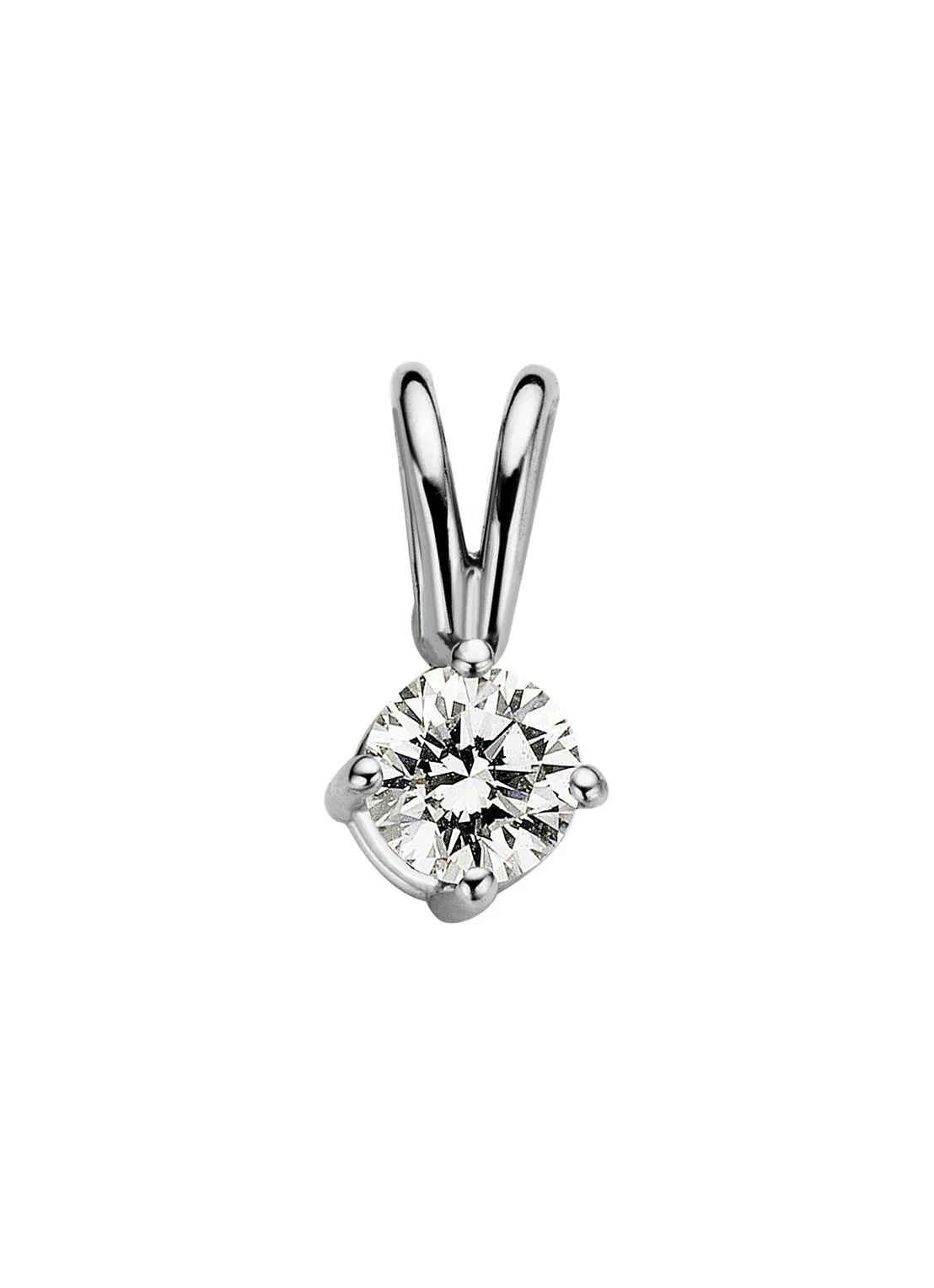 Witgouden hanger, 0.13 ct diamant, Groeibriljant