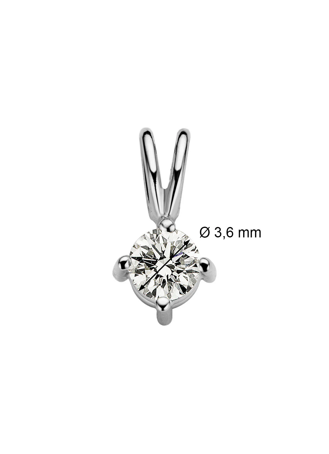 Witgouden hanger, 0.16 ct diamant, Groeibriljant - Image 2