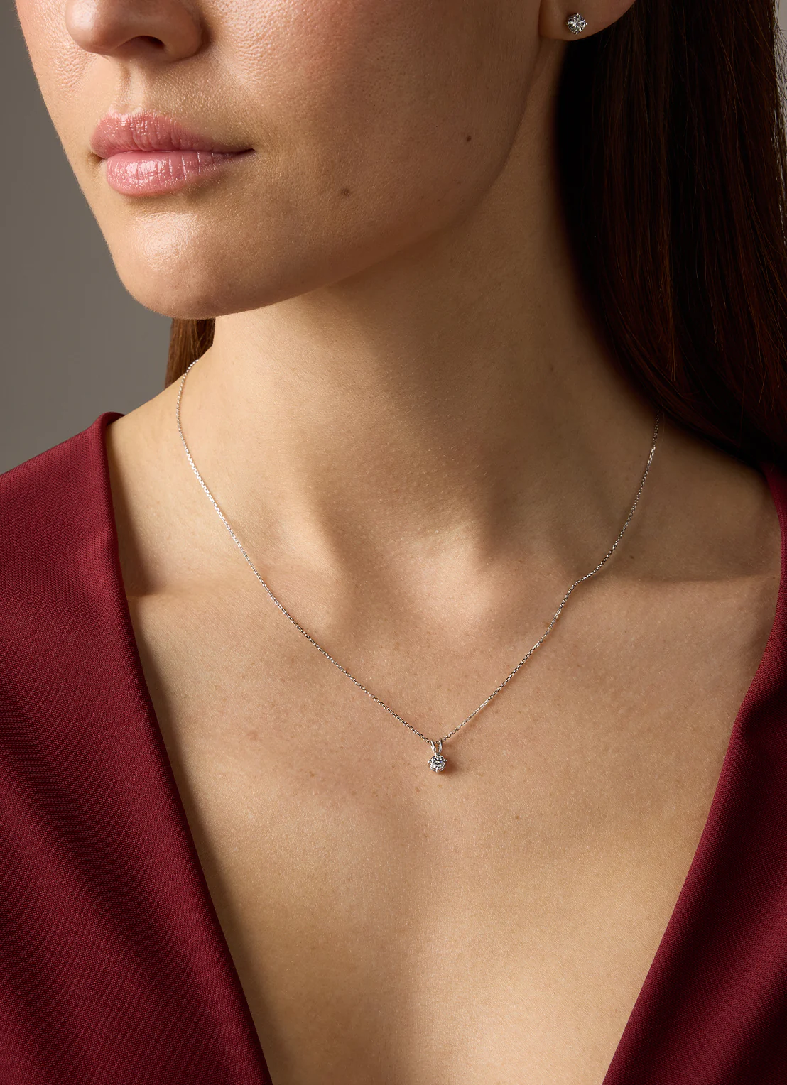 Witgouden hanger, 0.18 ct diamant, Groeibriljant - Image 2